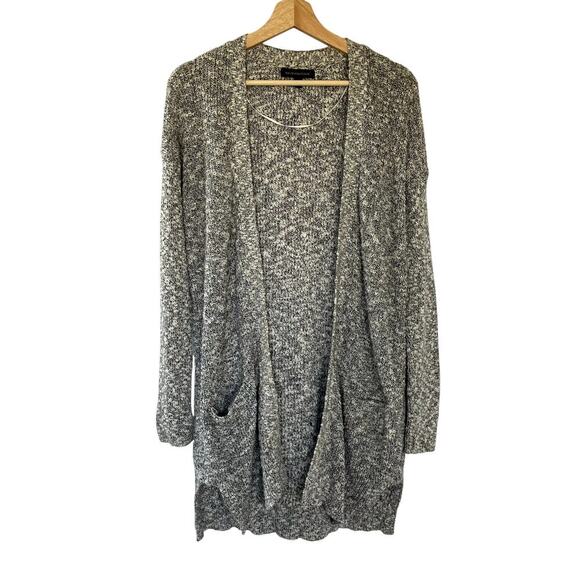 Banana Republic black whit peppered cardigan sweater pockets women's size M - Picture 1 of 7